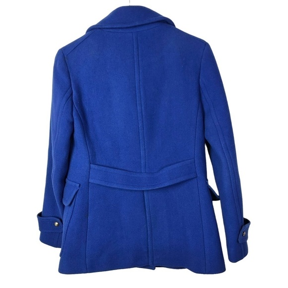 J. Crew Stadium Cloth Majesty Royal Blue Wool Double Breasted Peacoat 4 - Picture 3 of 5